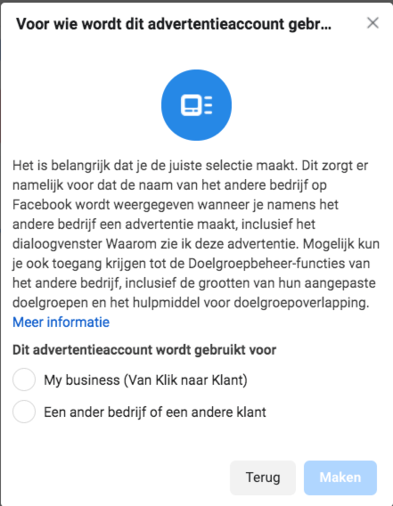 04. Nieuw advertentieaccount maken 04. Nieuw advertentieaccount maken